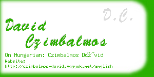 david czimbalmos business card